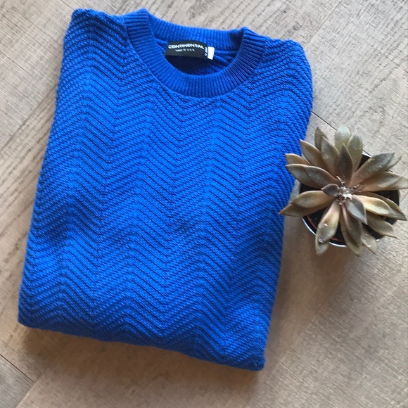 Continental Other - Men’s Royal Blue Cotton Knit Sweater L EUC